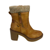 Plum Sock Heel Boot - Taupe