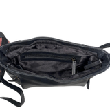 Gia Leather Sleek Crossbody Bag - Black