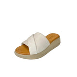 Gia Silver Grey Leather Platform Push-in – product image 1