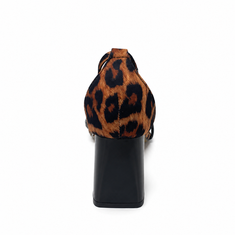 Wild Alice Glamour Block Heel - Leopard