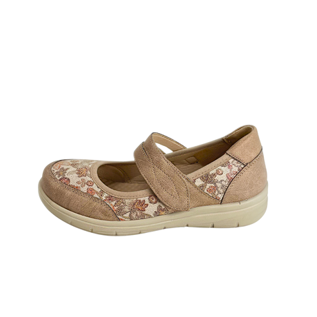 Cushion Walk Floral Comfort Strap Flats - Taupe – product image 1