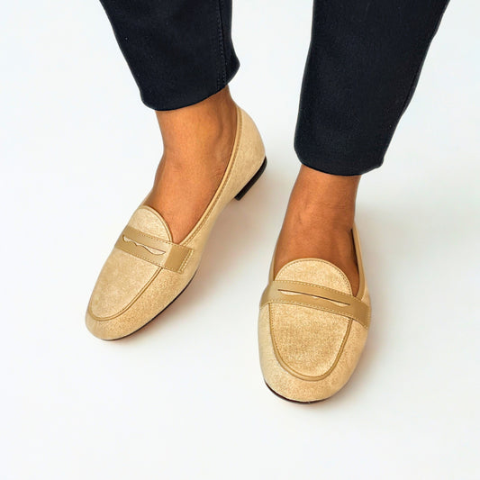Queue beige SUEDE moccasin