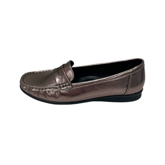 Savoy Slip On Moccasin - Silver/Pewter Metallic
