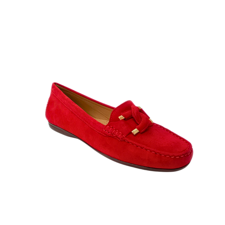 Gia Leather Interlock Moccasin - Cherry
