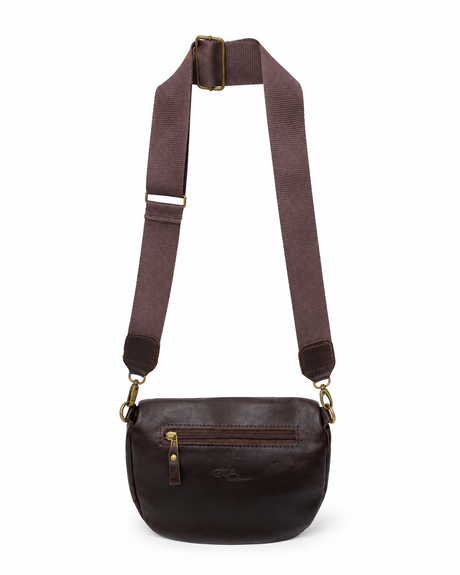 Gia Leather Lia Moon Bag - Brown