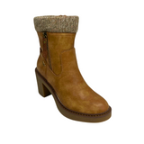 Plum Sock Heel Boot - Taupe