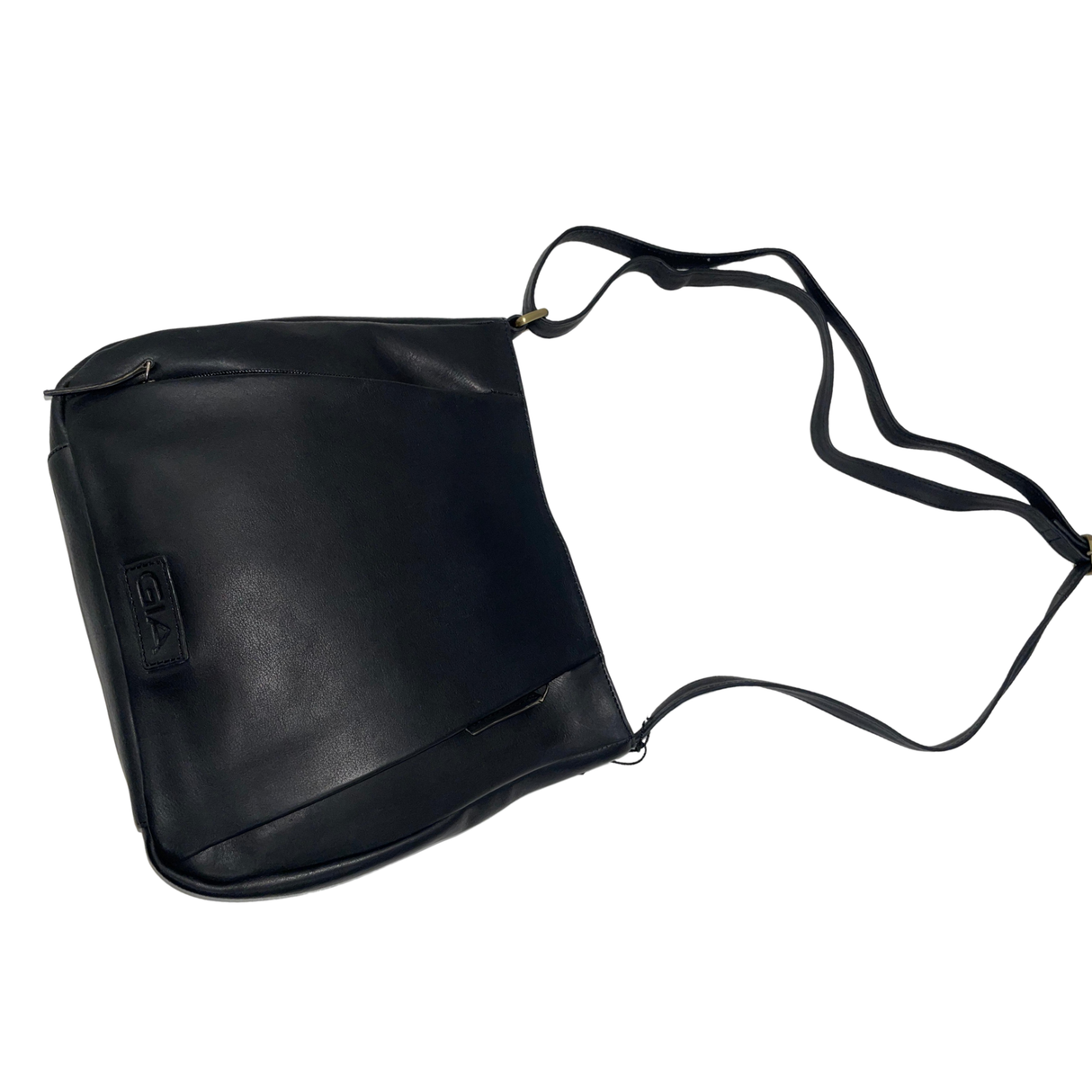Gia Leather Sleek Crossbody Bag - Black