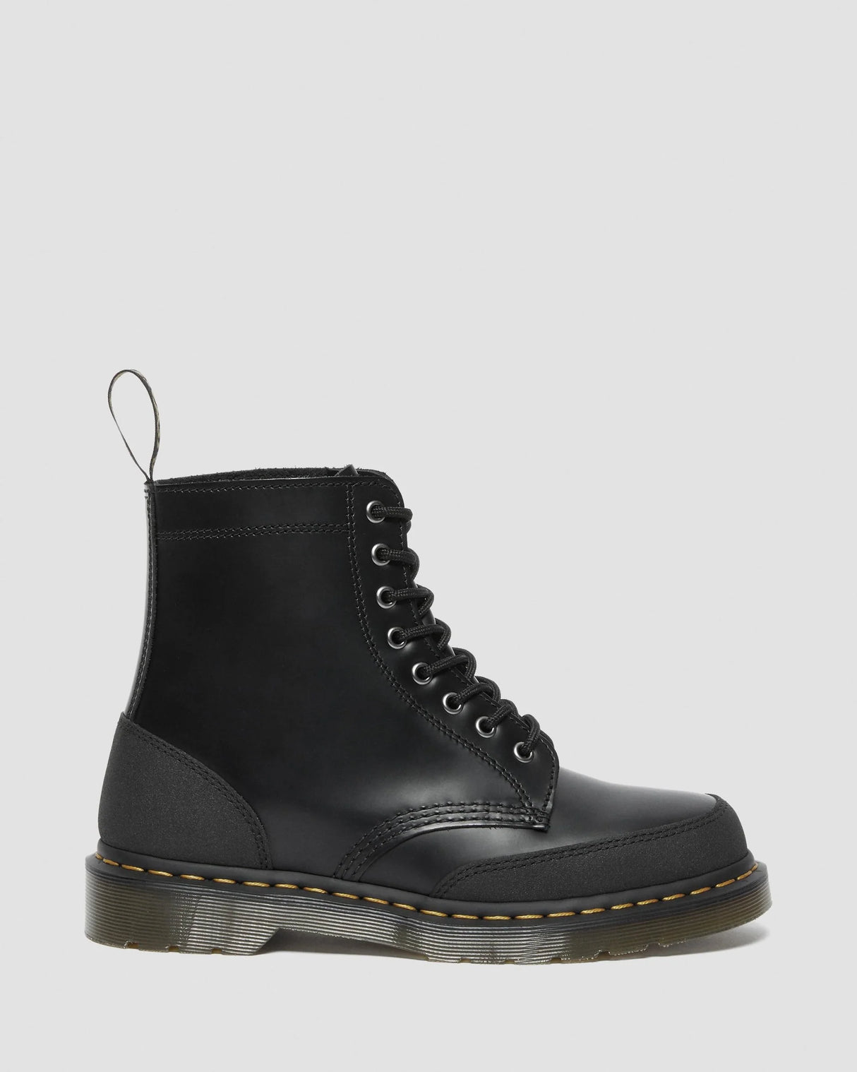 Dr Martens 1460 Guard Panel Leather Lace Up Boots  - Black