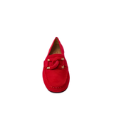 Gia Leather Interlock Moccasin - Cherry