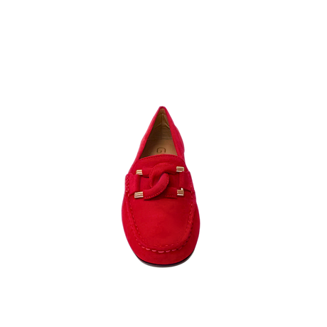 Gia Leather Interlock Moccasin - Cherry