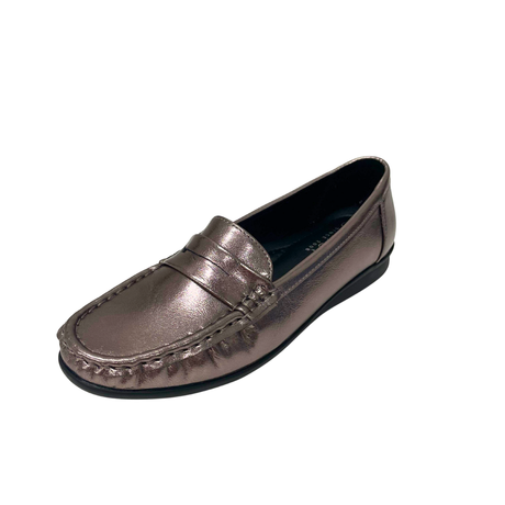 Savoy Slip On Moccasin - Silver/Pewter Metallic