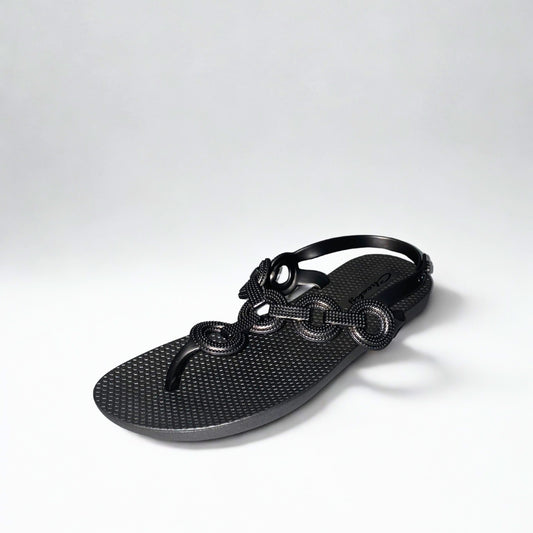 Cheeky pewter TOE POST CIRCLE DETAIL sandal