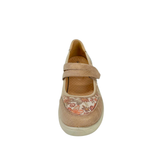 Cushion Walk Floral Comfort Strap Flats - Taupe – front view
