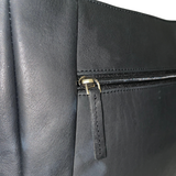 Gia Leather Sleek Crossbody Bag - Black