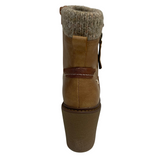 Plum Sock Heel Boot - Taupe