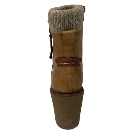 Plum Sock Heel Boot - Taupe