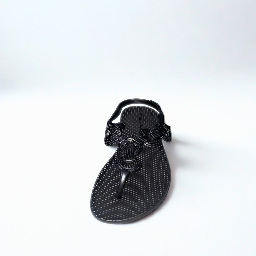 Cheeky pewter TOE POST CIRCLE DETAIL sandal