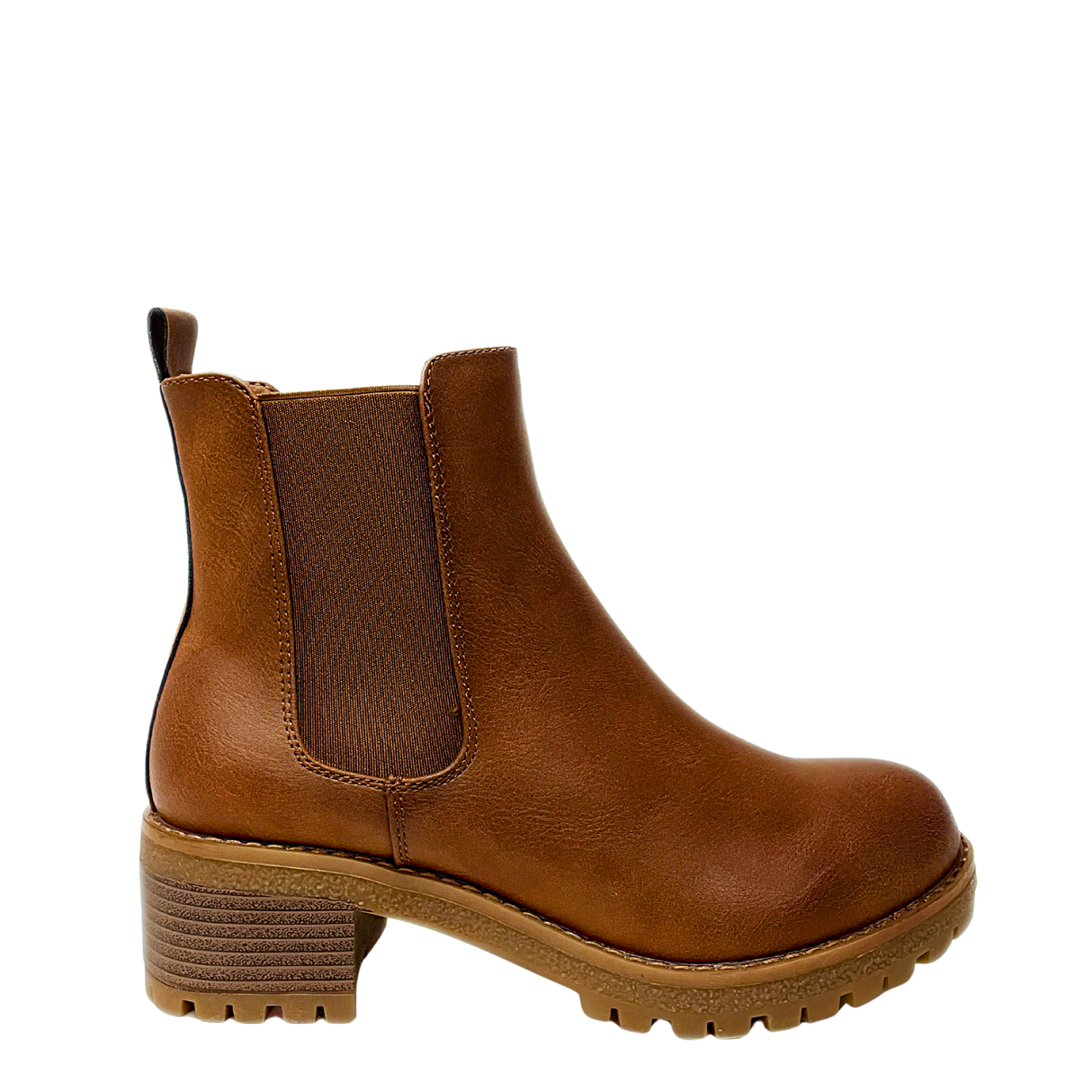 Savoy Block Heel Chelsea Boot - Camel