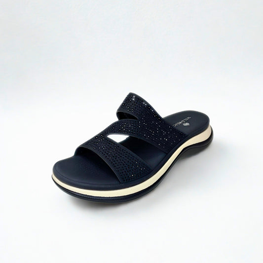 Wild Alice black ZIG ZAG STRAP diamante sandal