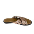Gia Rosegold Leather Weave Cross Over Sandal – side view