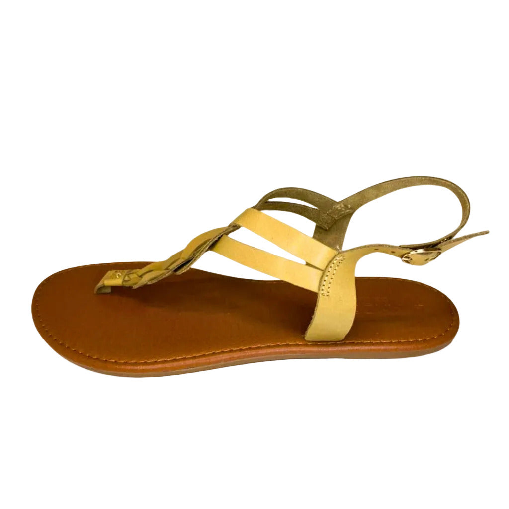 Andreoli Stone Leather Intertwined Slingback – side view