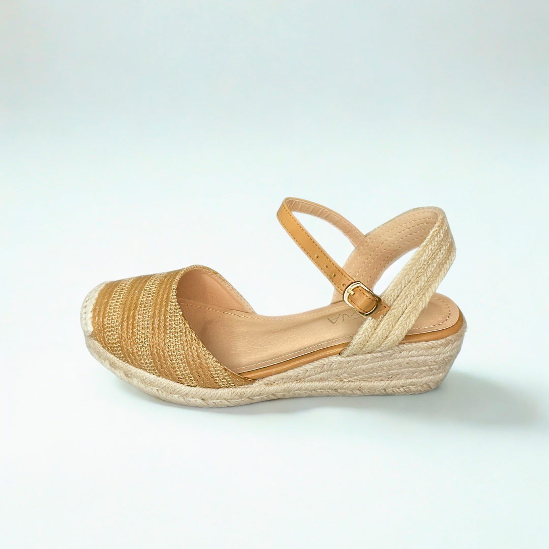 Geena taupe closed toe ESPADRILLE wedge