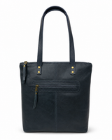 Gia Leather Hannah Tote Bag - Navy