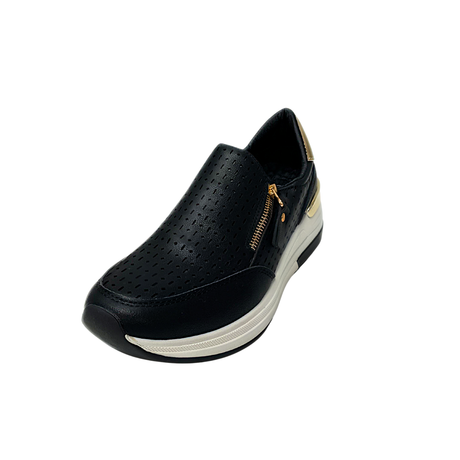 Side Zip Slip On Sneaker - Black