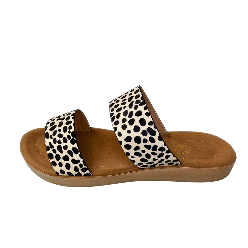 Footflex animal print DOUBLE STRAP comfort slip in