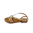 Gia Beige/gold Leather Criss Cross Sandal – side view