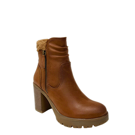 Savoy Chunky Block Heel Boot - Camel