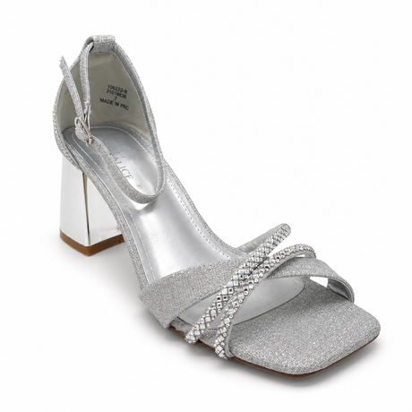 Wild Alice Glamour Block Heel - Silver