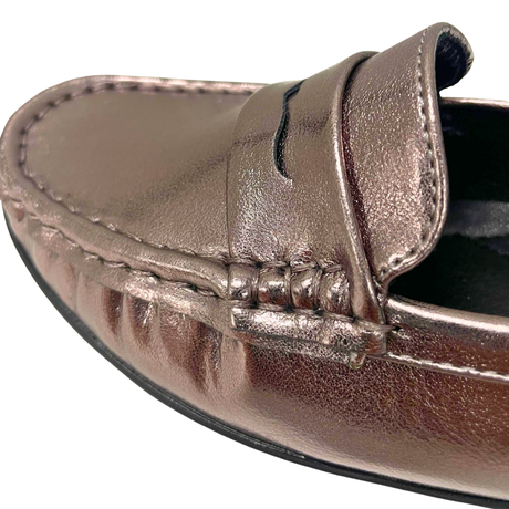 Savoy Slip On Moccasin - Silver/Pewter Metallic
