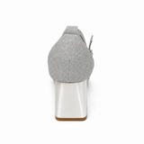 Wild Alice Glamour Block Heel - Silver