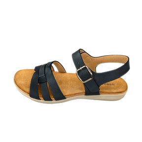 Queue Black 3 Strap Sandal – side view