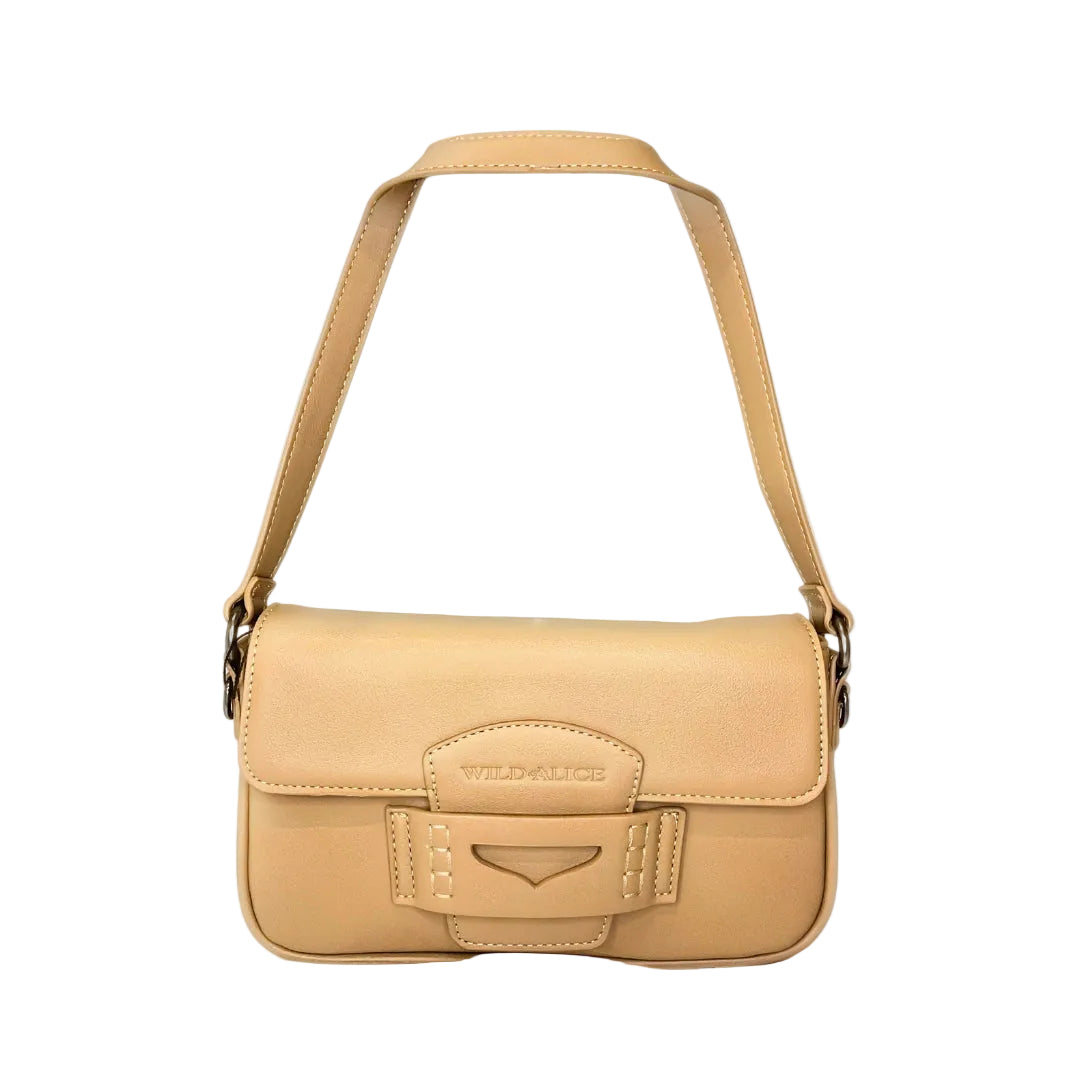 Wild Alice Beige Fold Over Sling Bag – product image 1
