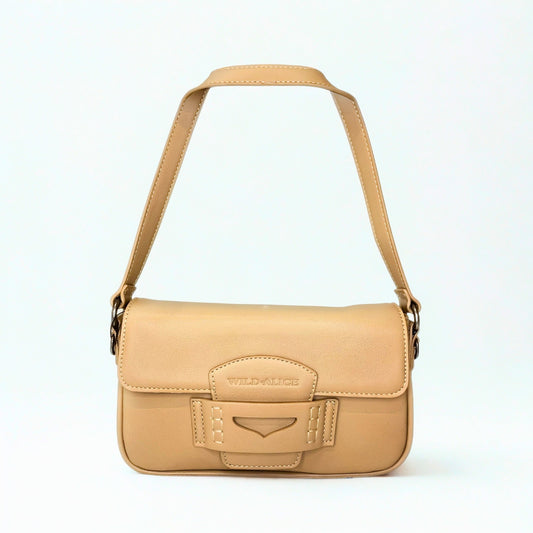 Wild Alice beige FOLD OVER SLING bag