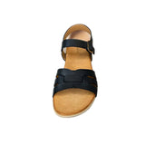 Queue Black 3 Strap Sandal – front view