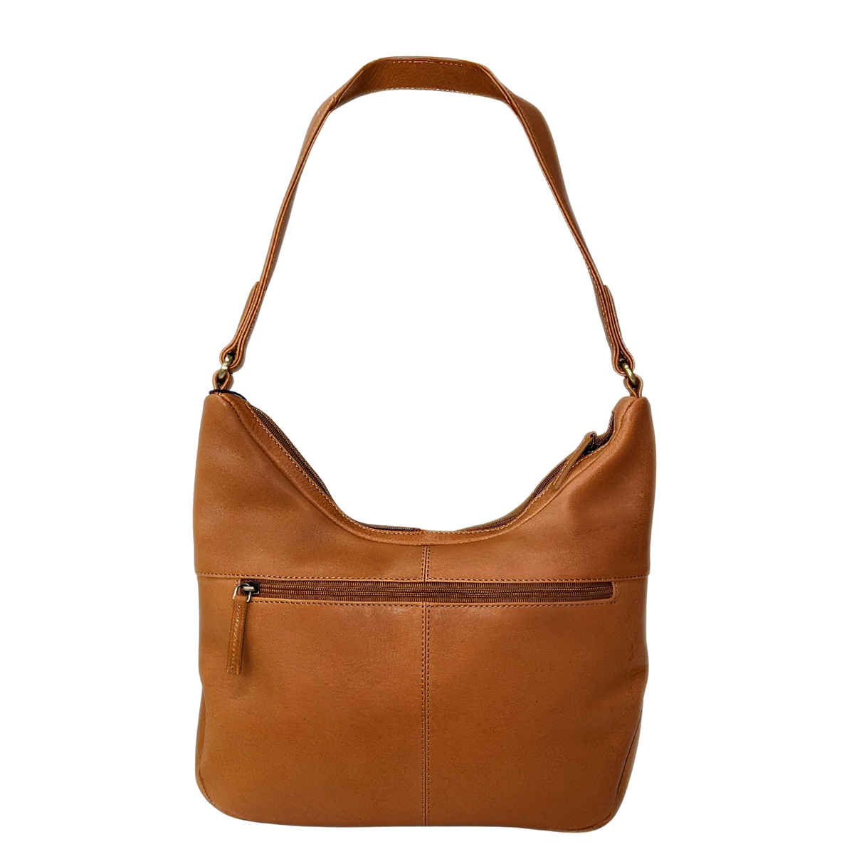 Gia Leather Hobo Shoulder Bag - Camel