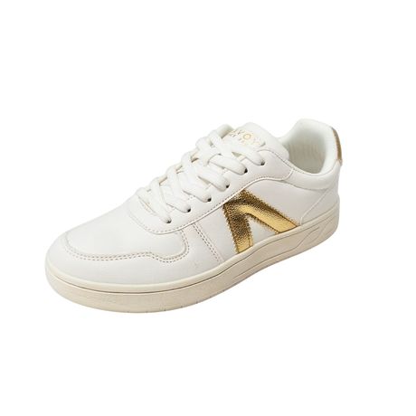Savoy Lace Up Sneaker - White Metallic