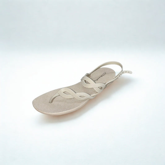 Cheeky beige BRAIDED TOE POST sandal