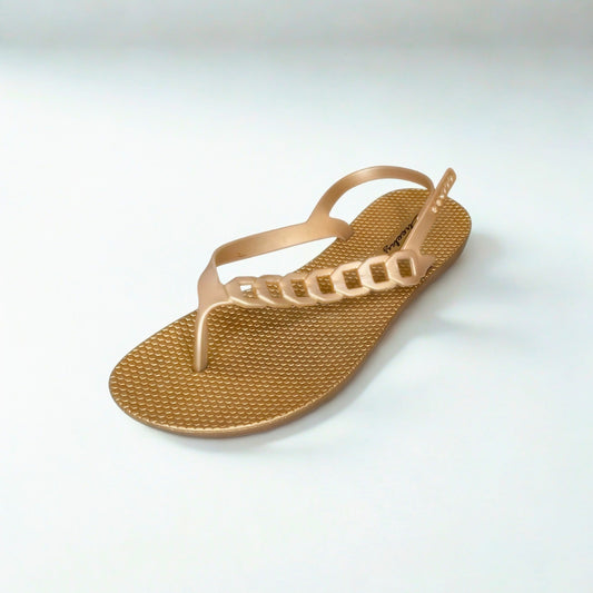 Cheeky gold TOE THONG back strap sandal