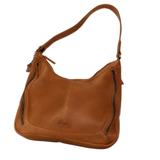 Gia Leather Hobo Shoulder Bag - Camel