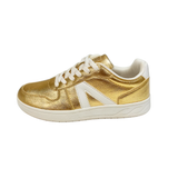 Savoy Lace Up Sneaker - Gold Metallic