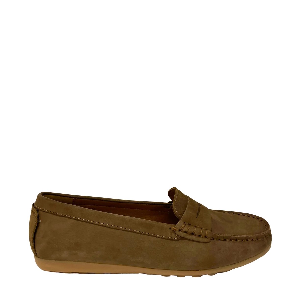 Gia Classic Leather Moccasin - Khaki