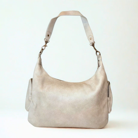 Wild Alice Grey Shoulder Bag With Side Pockets – side view