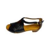 Gia Black Peep Toe Sandal – side view