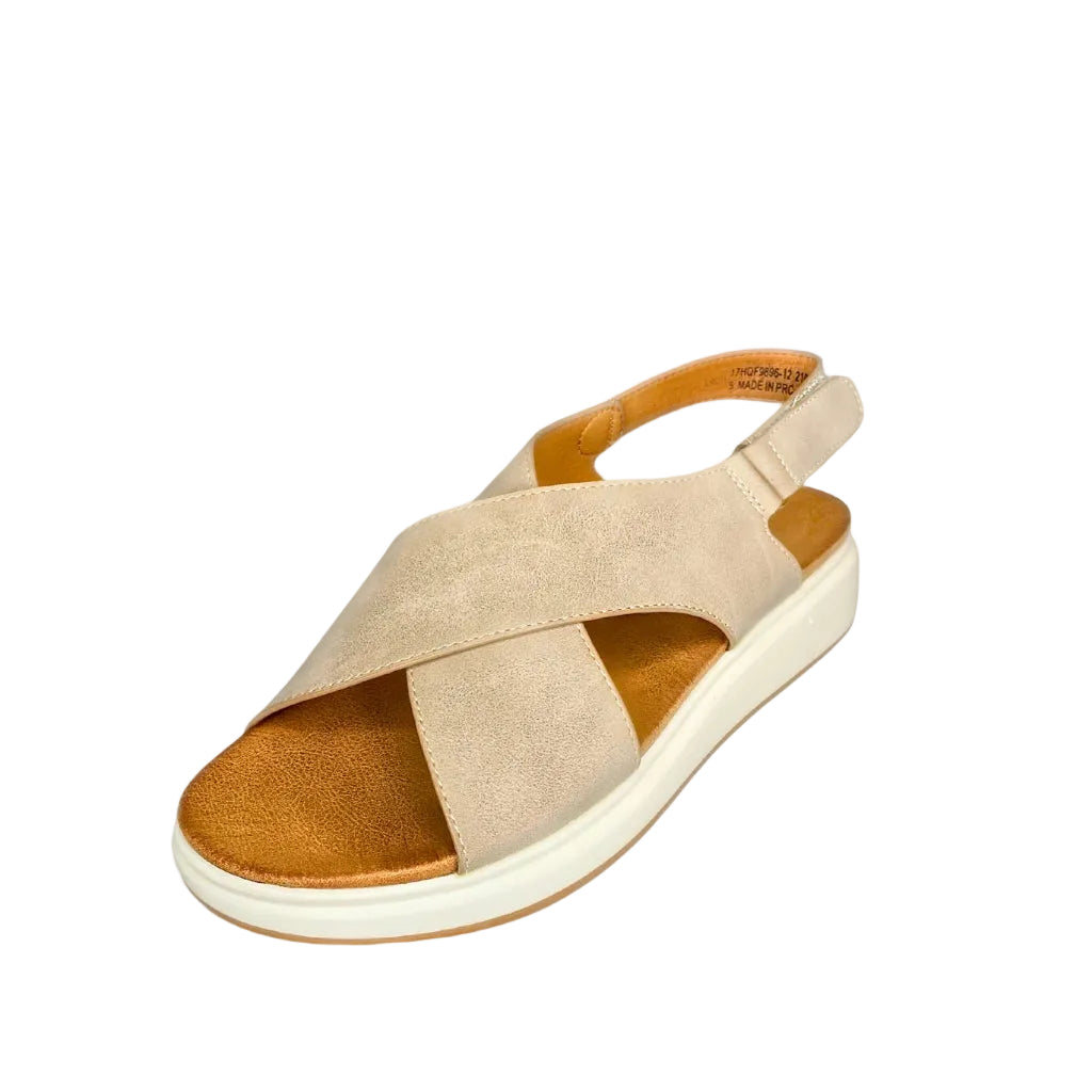 Wild Alice Taupe Cross Over Flatform Sandal – product image 1