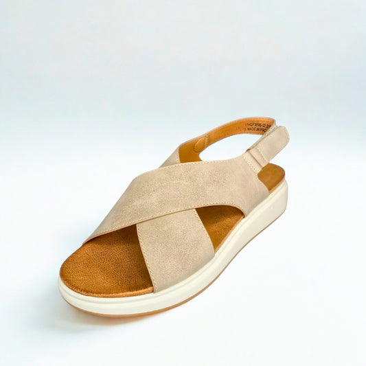 Wild Alice taupe CROSS OVER flatform sandal