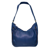 Gia Leather Hobo Shoulder Bag - Navy
